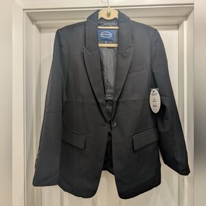 Scoop One-Button Crepe Blazer – Black | Size Medium | NWT